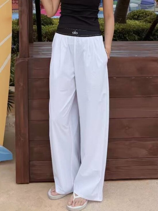 ALO Yoga Pants - ALO Yoga Regular 30”Suit Up Trouser White🍸😉Athleisure Resort Luxury Pants